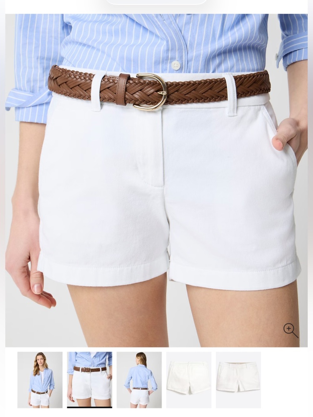 J. Crew White Chino Shorts